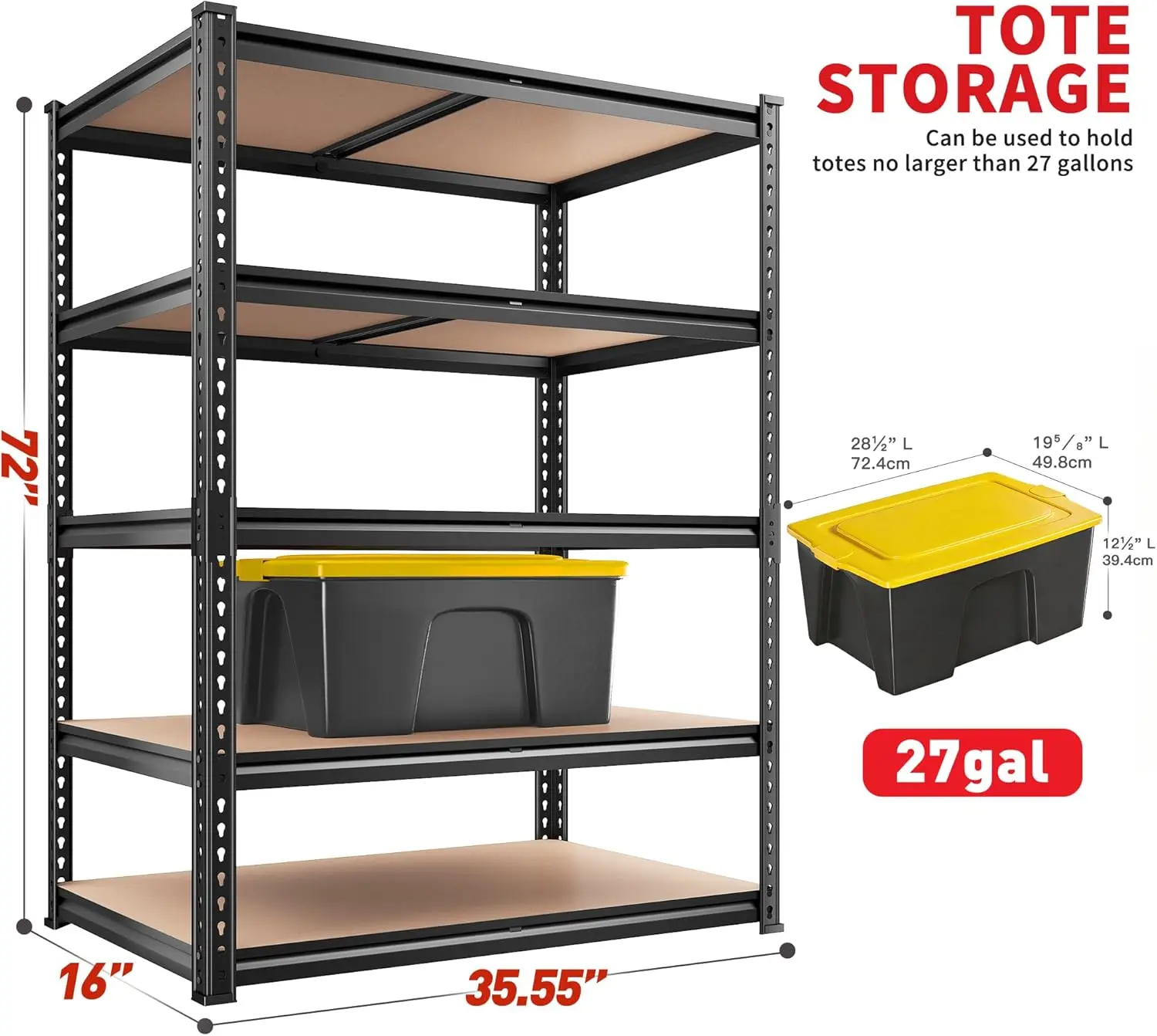 TitanMax 5-tier heavy-duty garage shelving, image 3