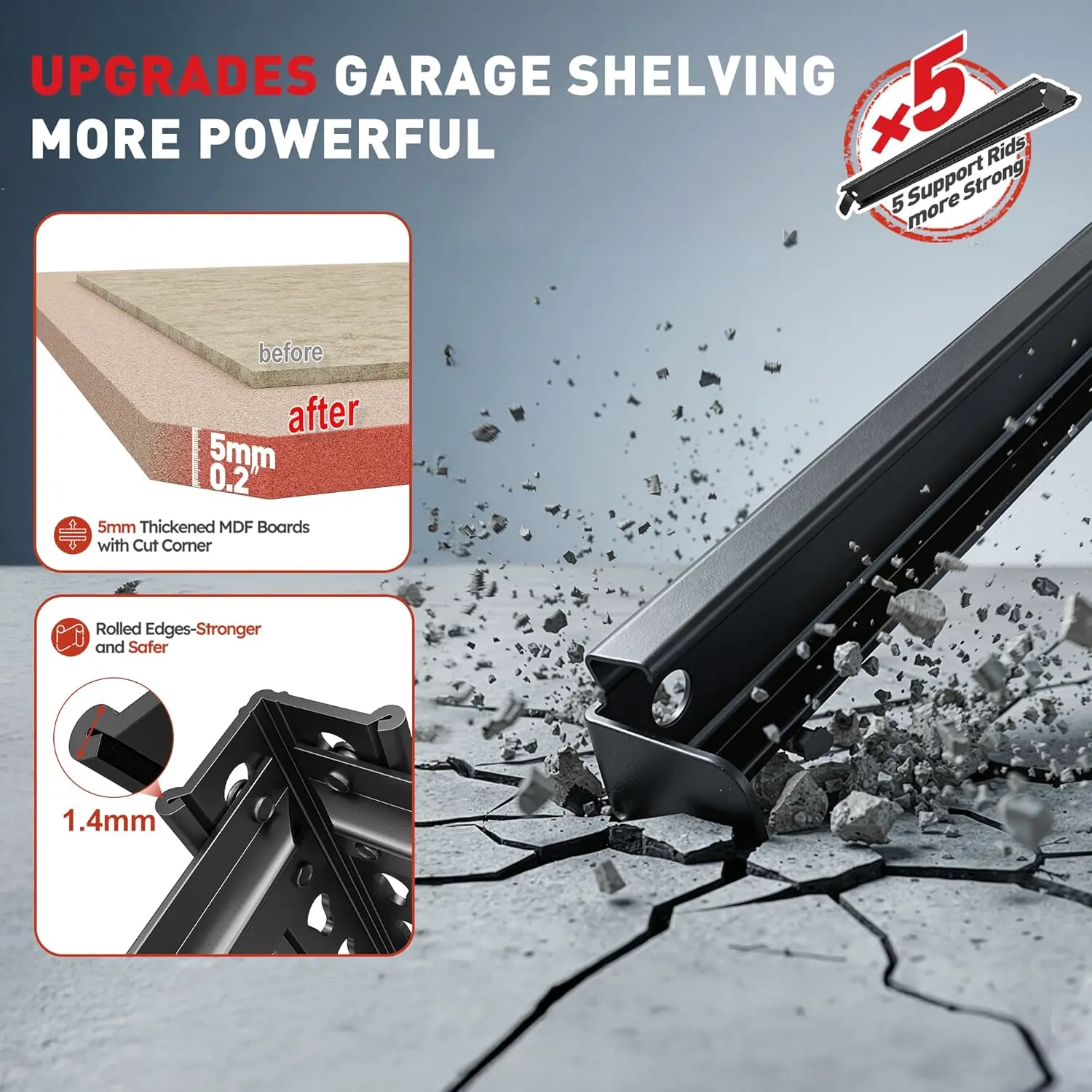 TitanMax 5-tier heavy-duty garage shelving, image 7